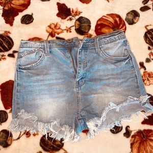 Light washed jean shorts